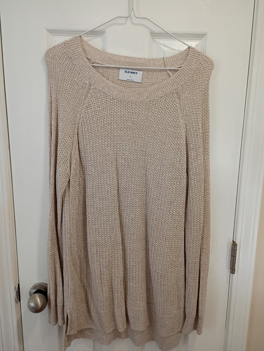Old Navy Light Beige Knit Pullover Sweater